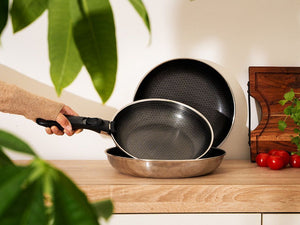 BRATPFANNE MIT ABNEHMBAREM GRIFF 3 STÜCK SET - 6